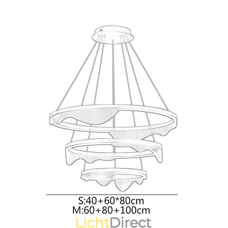 Hanglamp Golden Wave Ripple Hanglamp 3 Lichts