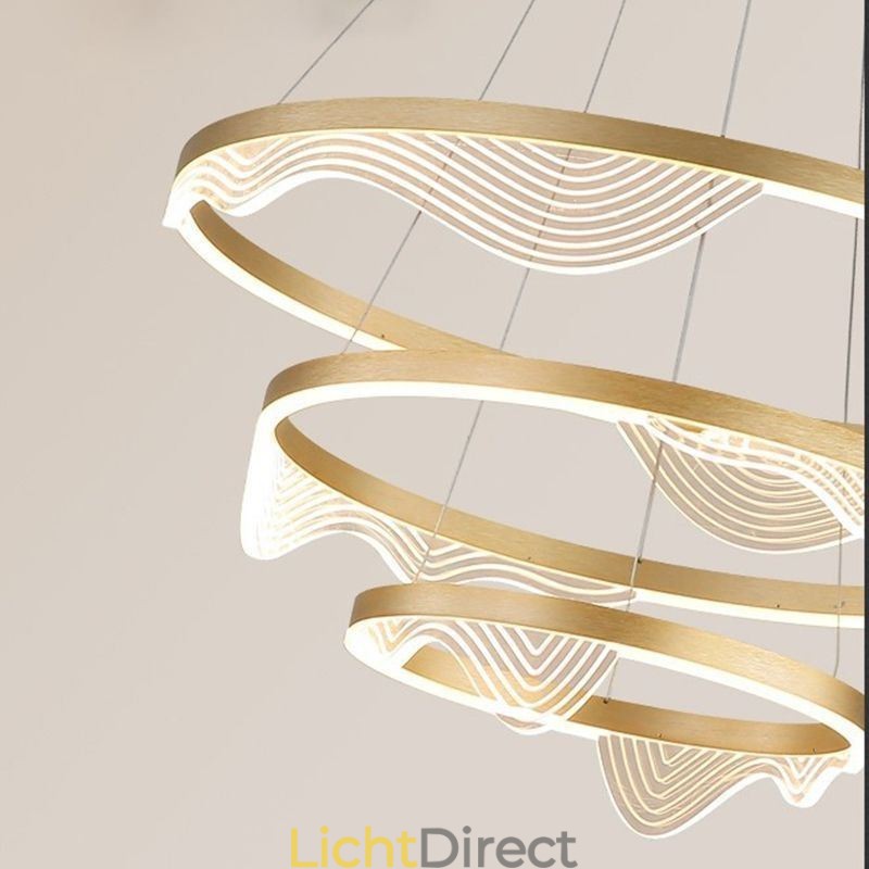 Hanglamp Golden Wave Ripple Hanglamp 3 Lichts