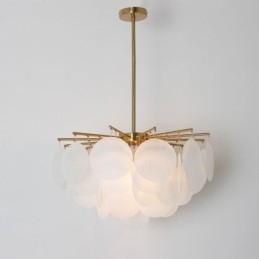 Moderne hanglamp met 6 lampen en glazen vorm