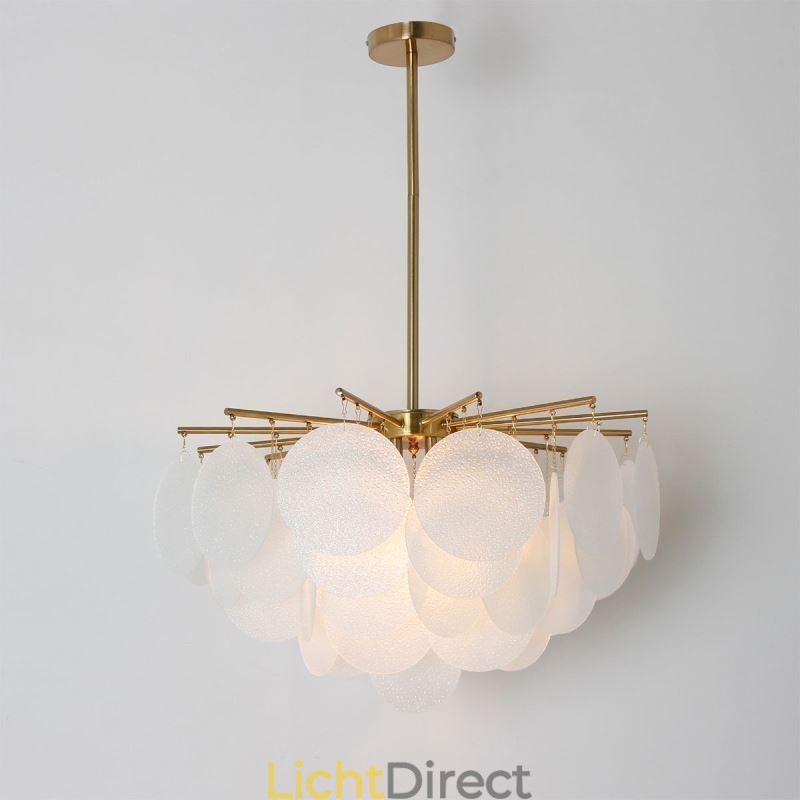 Moderne hanglamp met 6 lampen en glazen vorm