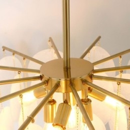 Moderne hanglamp met 6 lampen en glazen vorm