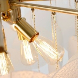 Moderne hanglamp met 6 lampen en glazen vorm