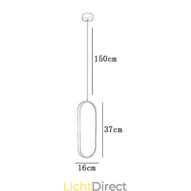 Ovale hanglamp, decoratieve lamp van acryl