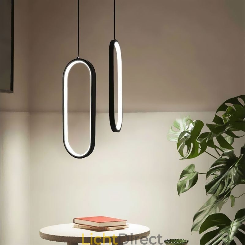 Ovale hanglamp, decoratieve lamp van acryl