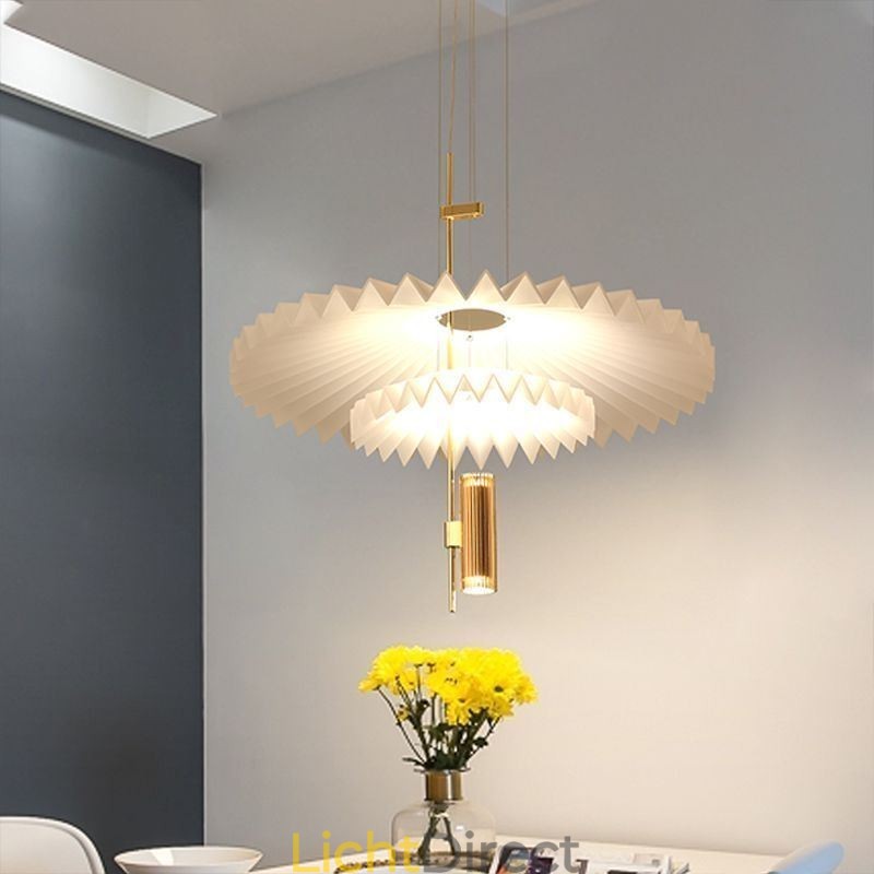 Moderne geplooide hanglamp, decoratieve verlichting van acryl