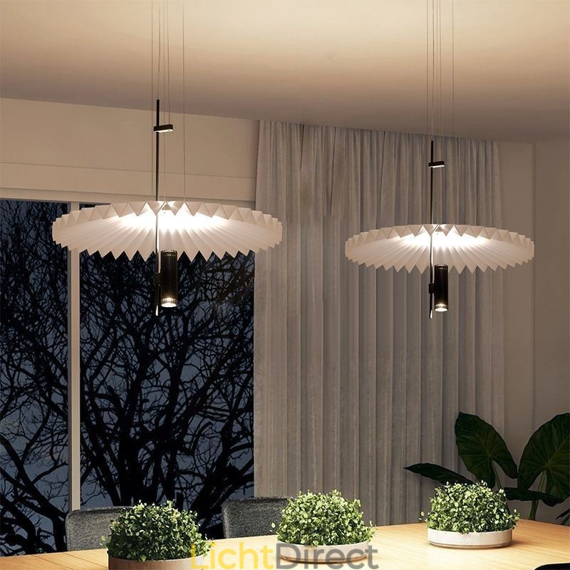 Moderne geplooide hanglamp, decoratieve verlichting van acryl