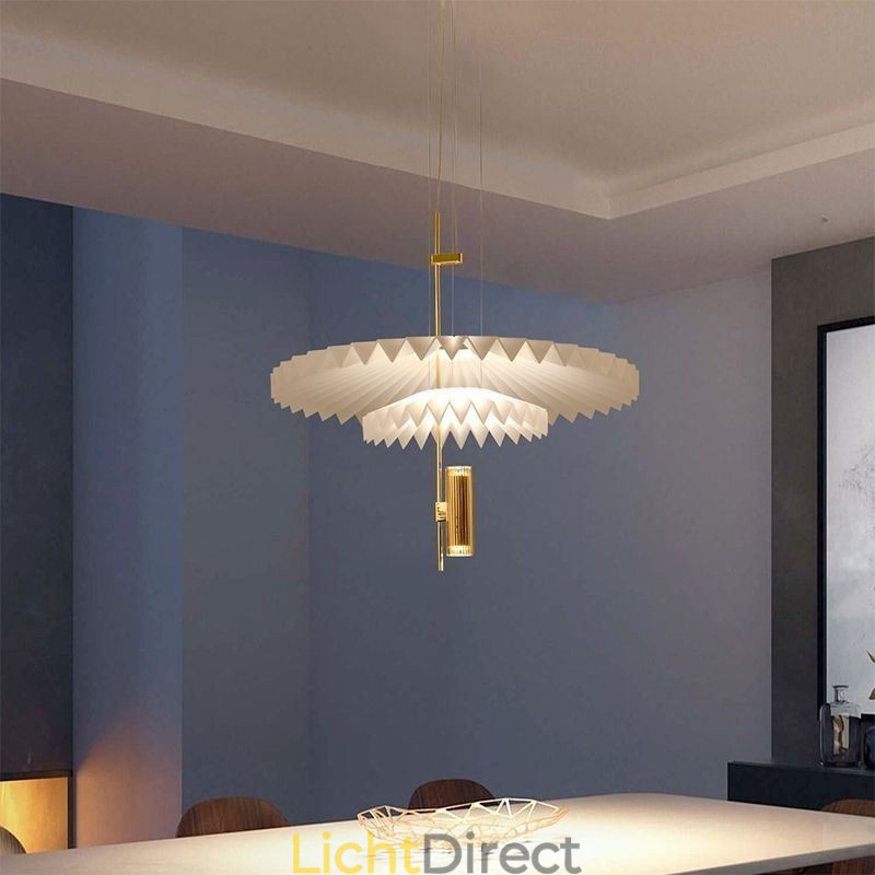 Moderne geplooide hanglamp, decoratieve verlichting van acryl