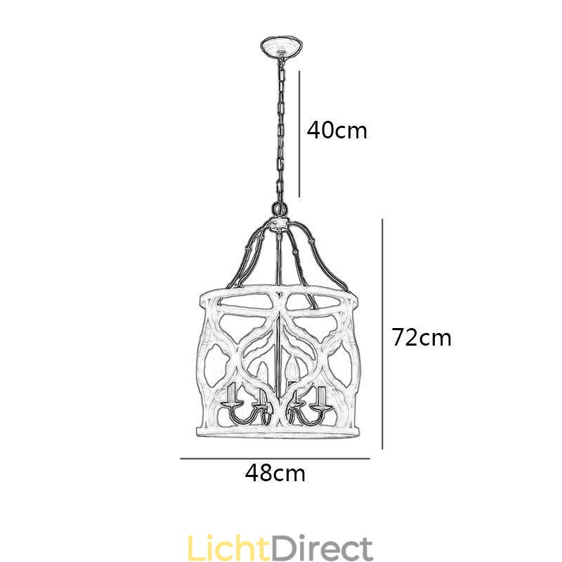 Vintage stijl 4-lichts lantaarn hanglamp