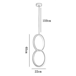 Minimalistische dubbele ring hanglamp