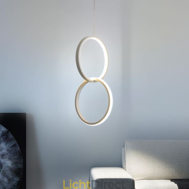 Minimalistische dubbele ring hanglamp