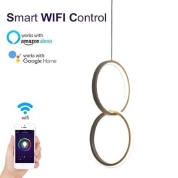 Minimalistische dubbele ring hanglamp