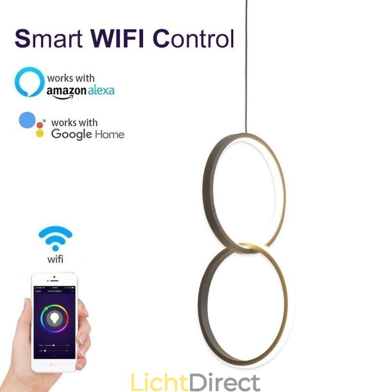 Minimalistische dubbele ring hanglamp