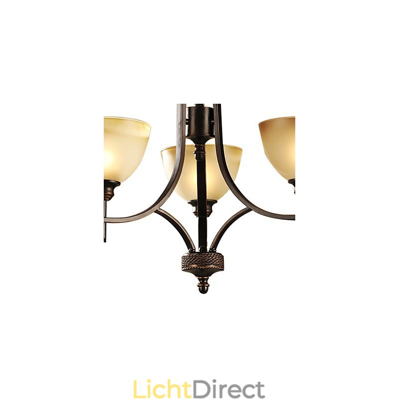 Elegante kroonluchter met 3 lampen in warm licht