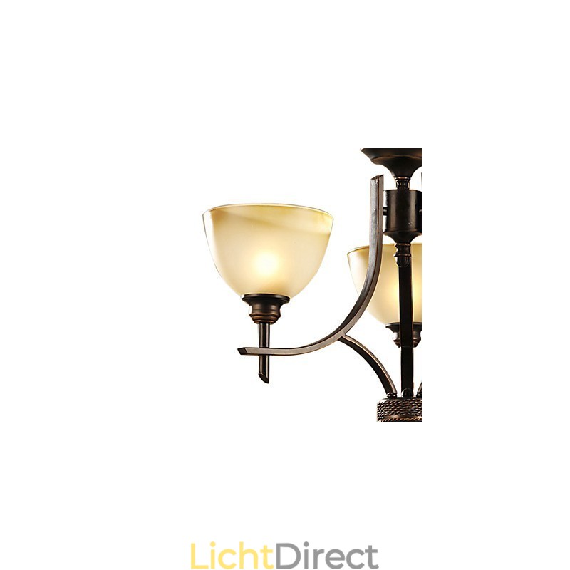 Elegante kroonluchter met 3 lampen in warm licht