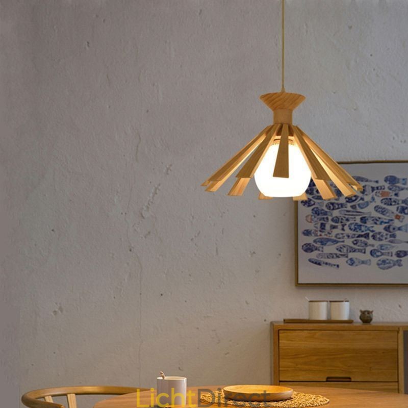 Eenvoudige stijl houten hanglamp