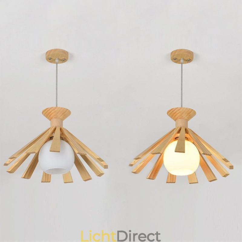 Eenvoudige stijl houten hanglamp