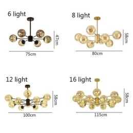 Magic Bean Hanglamp Nordic Stijl Glazen Bol Gypsophila Hanglamp