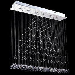 Rechthoekige kristallen hanglamp plafond kroonluchter verlichting lampen armaturen