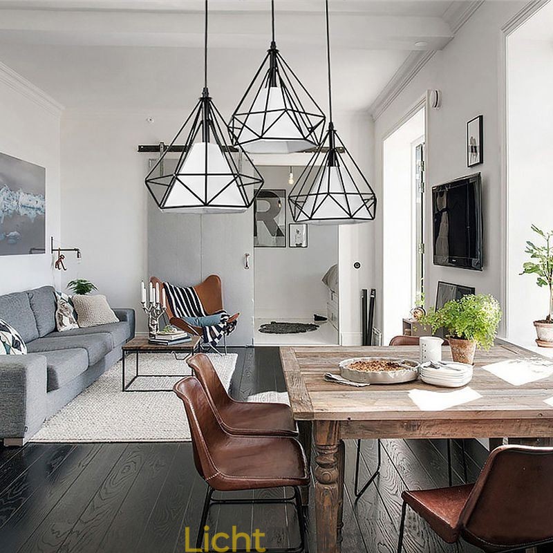 Diamantvormige hanglamp, moderne minimalistische decoratieve lamp
