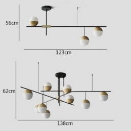 Glazen bol kroonluchter plafondlamp
