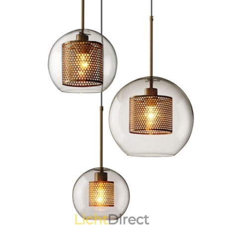 Minimalistische glazen cluster hanglamp 3 lichts plafondlamp eiland