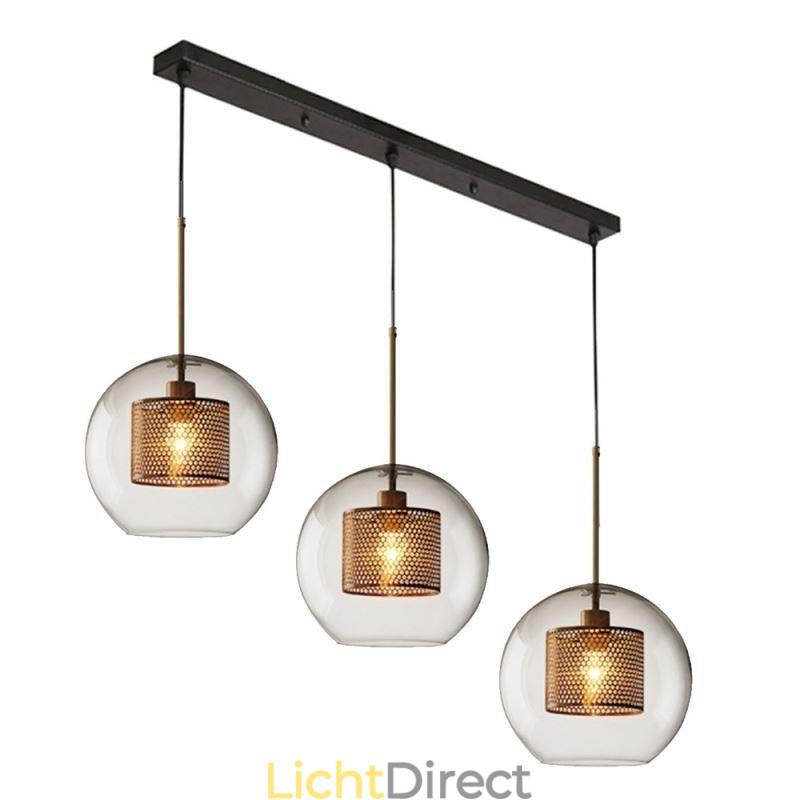Minimalistische glazen cluster hanglamp 3 lichts plafondlamp eiland