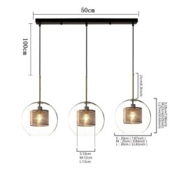 Minimalistische glazen cluster hanglamp 3 lichts plafondlamp eiland