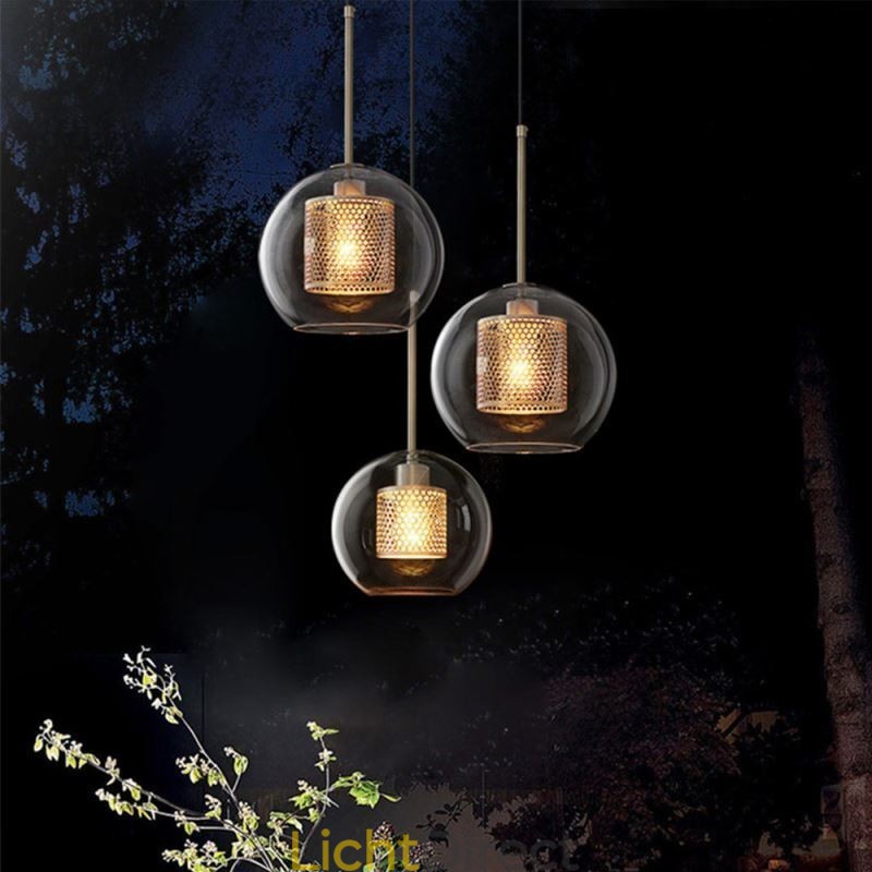 Minimalistische glazen cluster hanglamp 3 lichts plafondlamp eiland