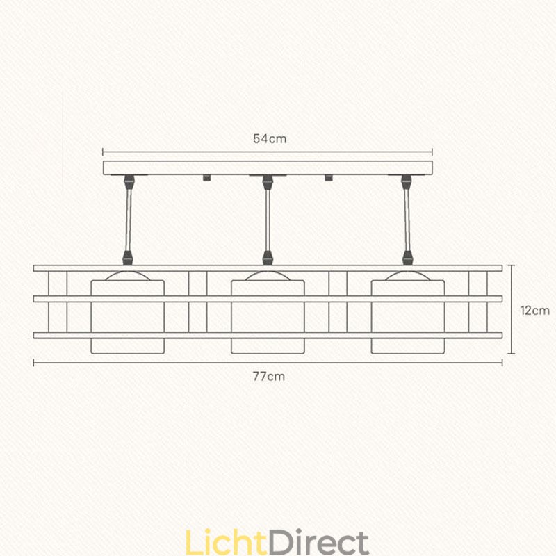 Creatieve 3-lichts eikenhouten hanglamp Decoratieve houten plafondlamp Café