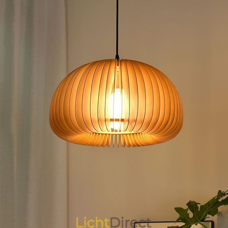 Retro Stijl Hanglamp Lindehouten Pompoen Hanglamp