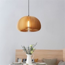 Retro Stijl Hanglamp Lindehouten Pompoen Hanglamp