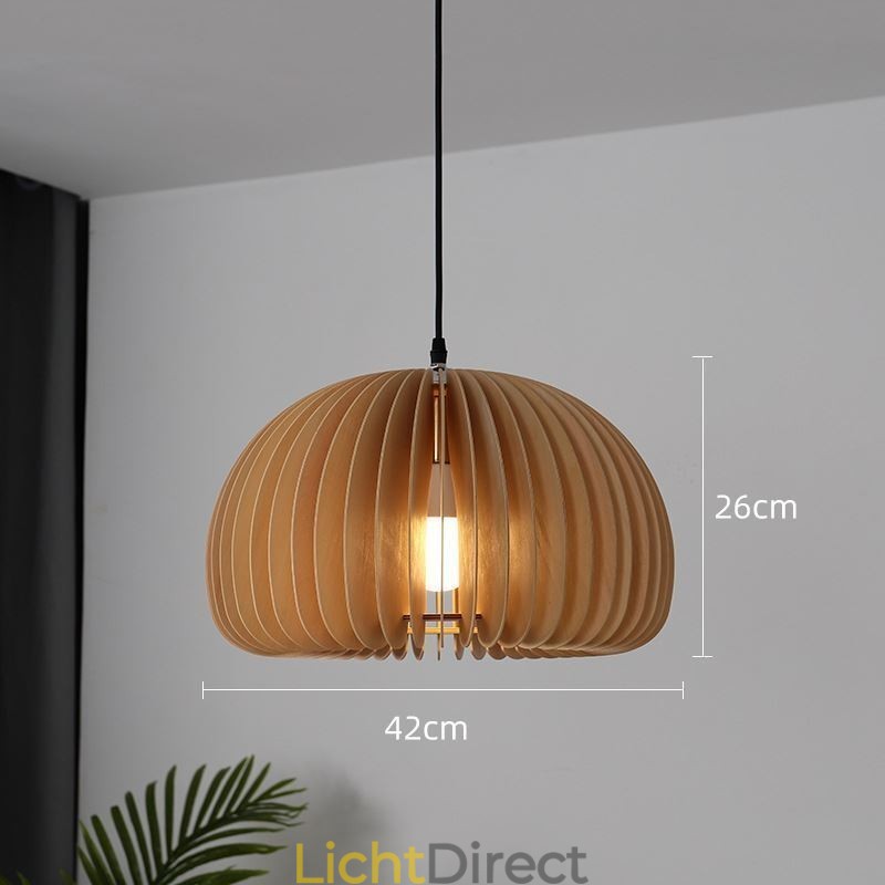 Retro Stijl Hanglamp Lindehouten Pompoen Hanglamp