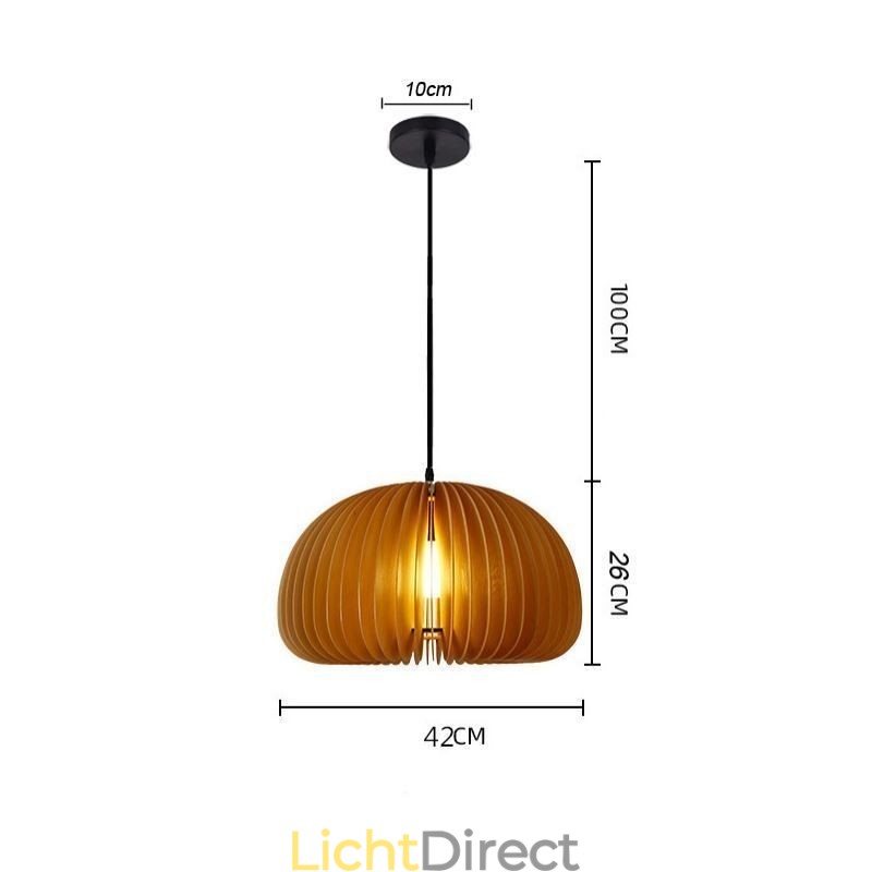 Retro Stijl Hanglamp Lindehouten Pompoen Hanglamp