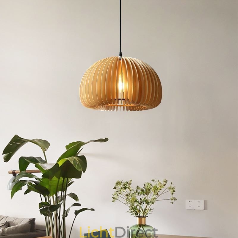 Retro Stijl Hanglamp Lindehouten Pompoen Hanglamp