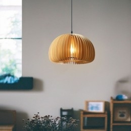 Retro Stijl Hanglamp Lindehouten Pompoen Hanglamp