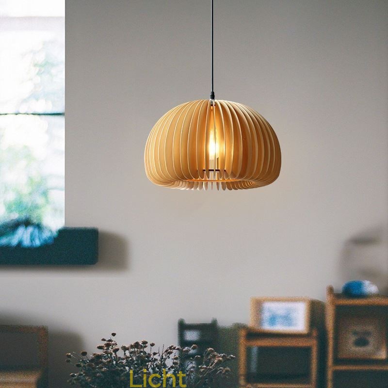 Retro Stijl Hanglamp Lindehouten Pompoen Hanglamp