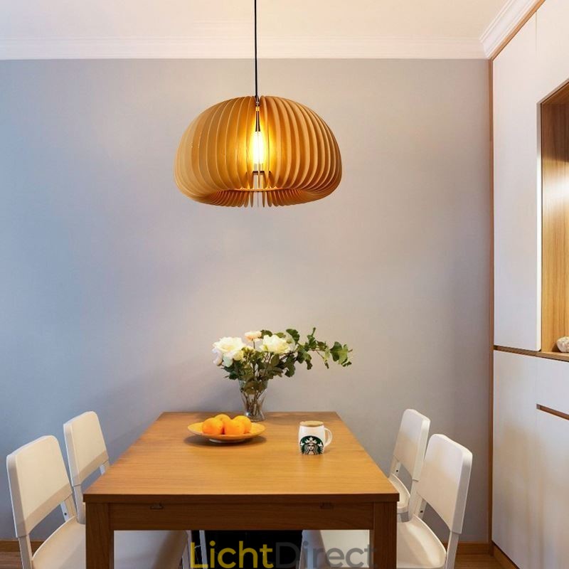 Retro Stijl Hanglamp Lindehouten Pompoen Hanglamp