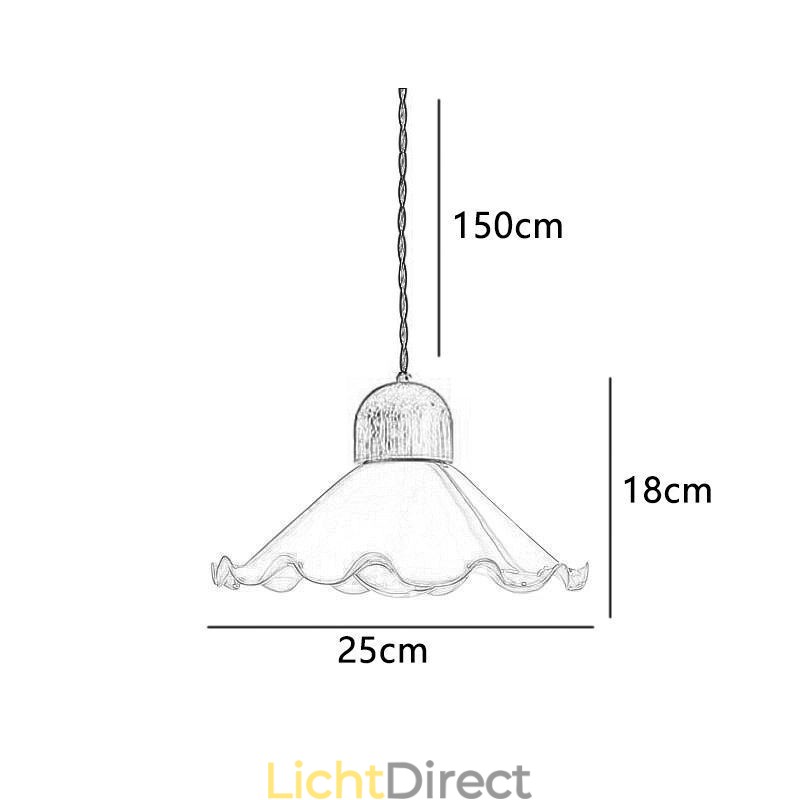 Moderne kant glazen hanglamp enkele kop hanglamp