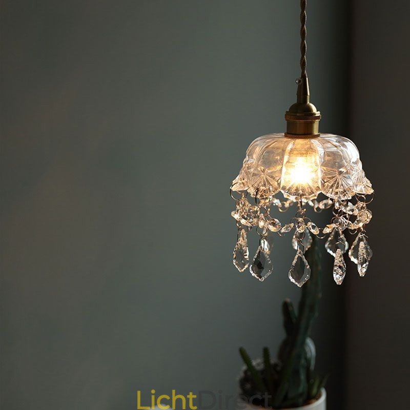 Elegante glazen hanglamp met enkele kop, mini-hanglamp