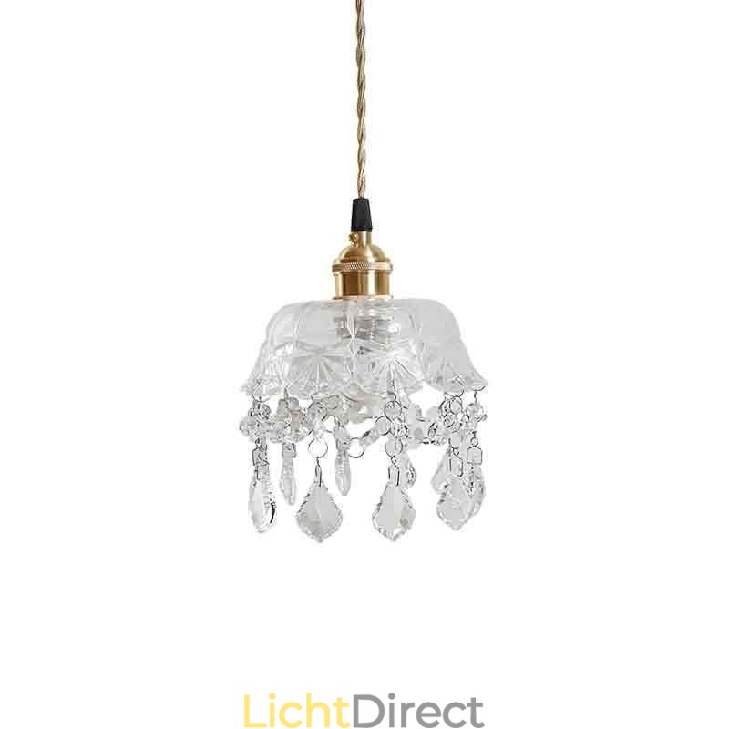 Elegante glazen hanglamp met enkele kop, mini-hanglamp