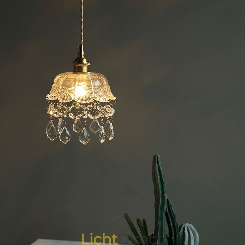 Elegante glazen hanglamp met enkele kop, mini-hanglamp