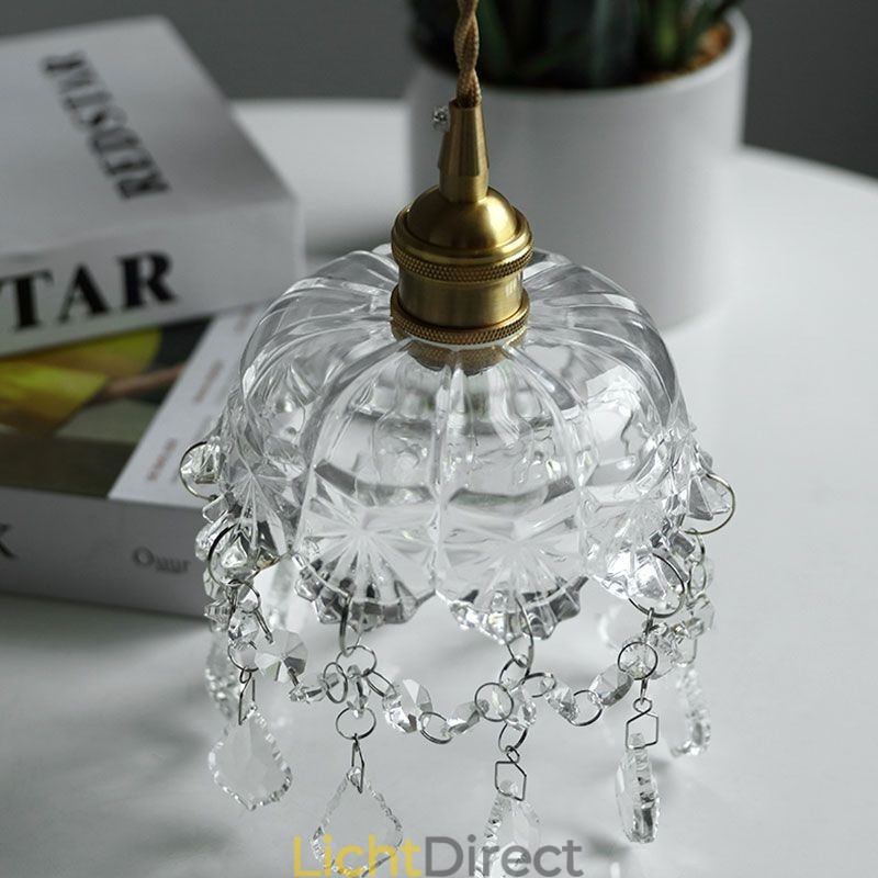 Elegante glazen hanglamp met enkele kop, mini-hanglamp
