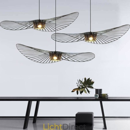 IJzeren hanglamp strohoedlamp 1 licht IJzeren hanglamp strohoedlamp 1 licht