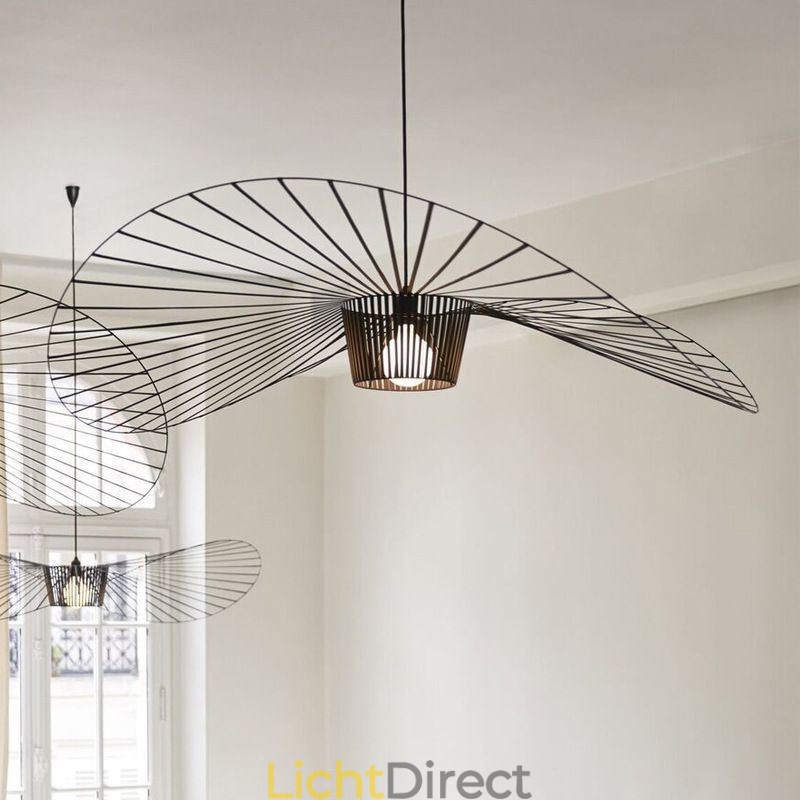 IJzeren hanglamp strohoedlamp 1 licht
