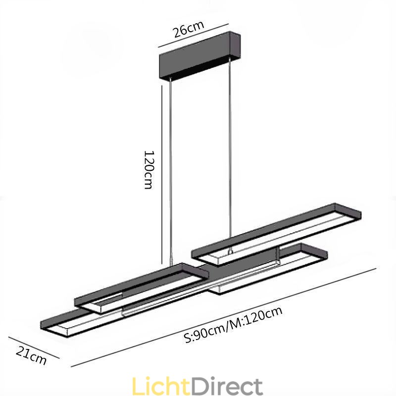 Moderne hanglamp horizontaal plafondlamp armatuur