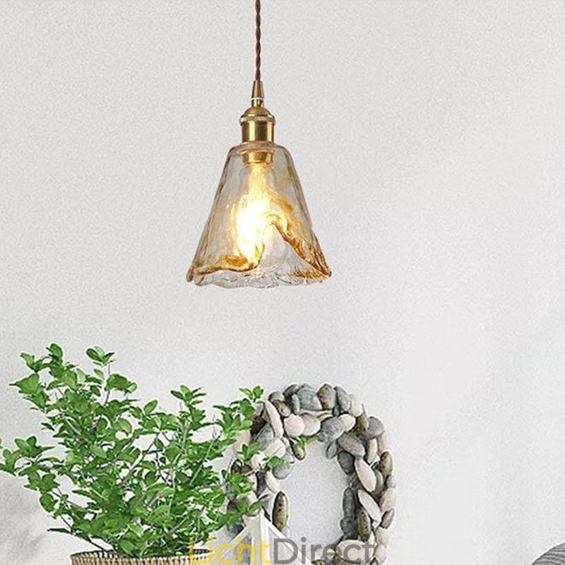 Unieke Mini Glazen Hanglamp Japanse Stijl Amberkleurige Decoratieve Verlichting