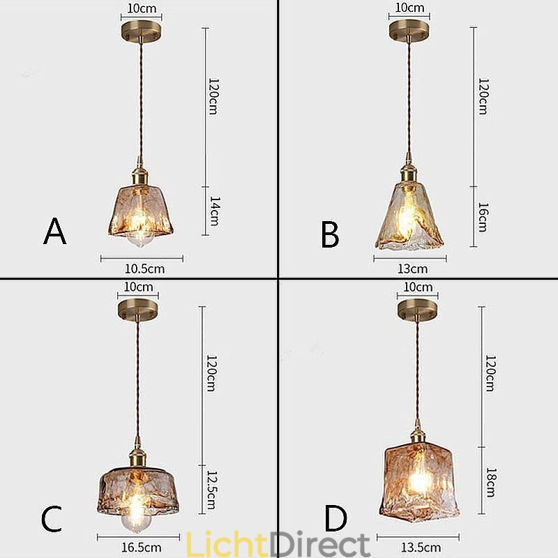 Unieke Mini Glazen Hanglamp Japanse Stijl Amberkleurige Decoratieve Verlichting