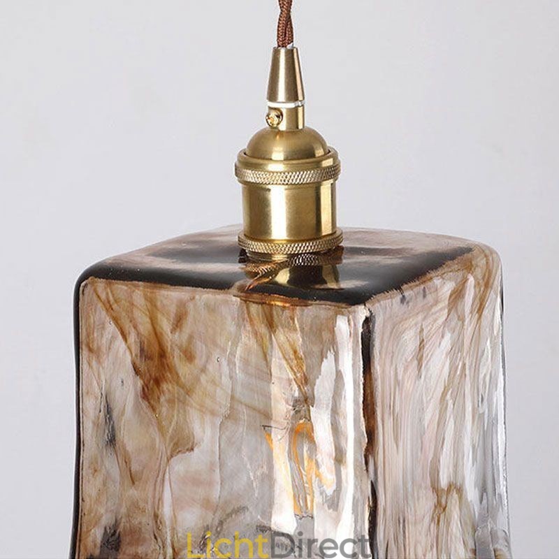 Unieke Mini Glazen Hanglamp Japanse Stijl Amberkleurige Decoratieve Verlichting