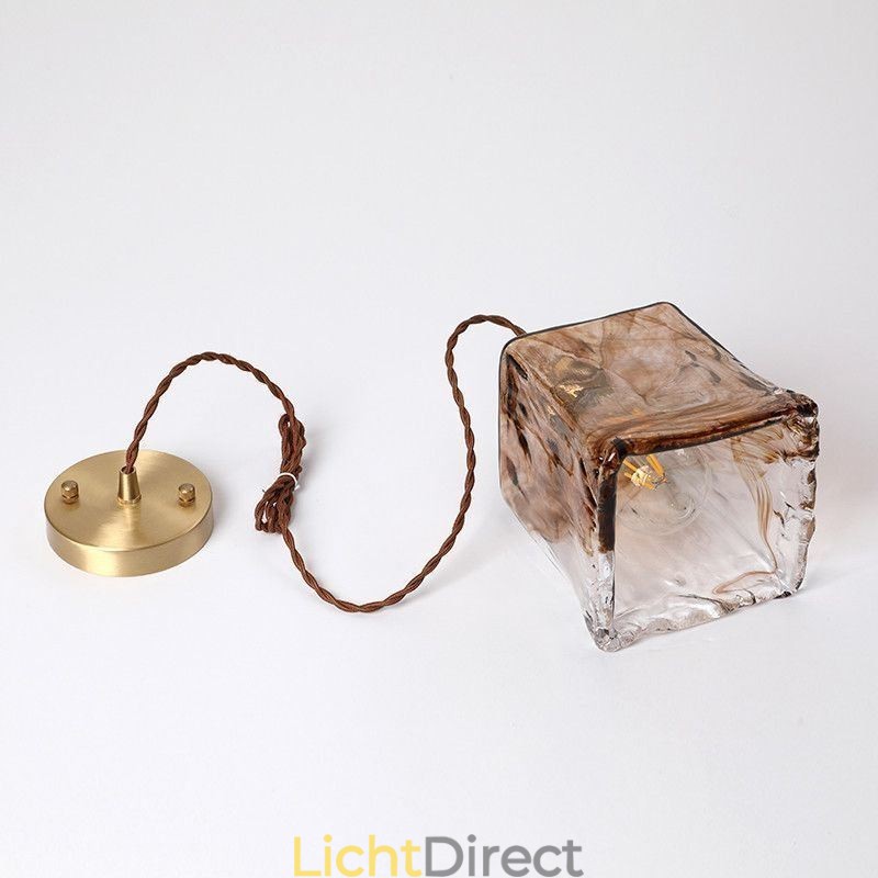 Unieke Mini Glazen Hanglamp Japanse Stijl Amberkleurige Decoratieve Verlichting
