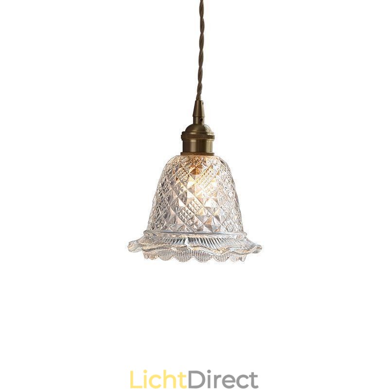 Moderne bloemen glazen hanglamp 1 licht decoratieve lamp